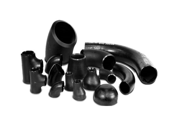 Carbon Steel Butt Weld Pipe Fittings Black Color High Strength Round Shape