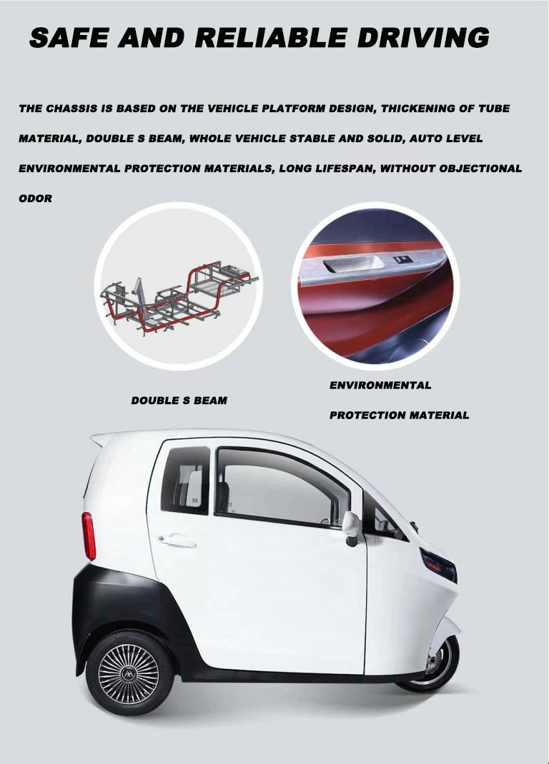Hot Sell China Manufacture Electric Adult Raysince Mini Three Wheel Electric Car with EEC