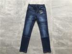 Blue Black Mottled Ladies Denim Jeans With Contrast Stitching TW79167