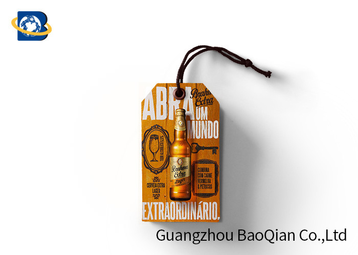 Custom Logo Hang Tag Printing , PET / PP / Paper Custom Hang Tags With String
