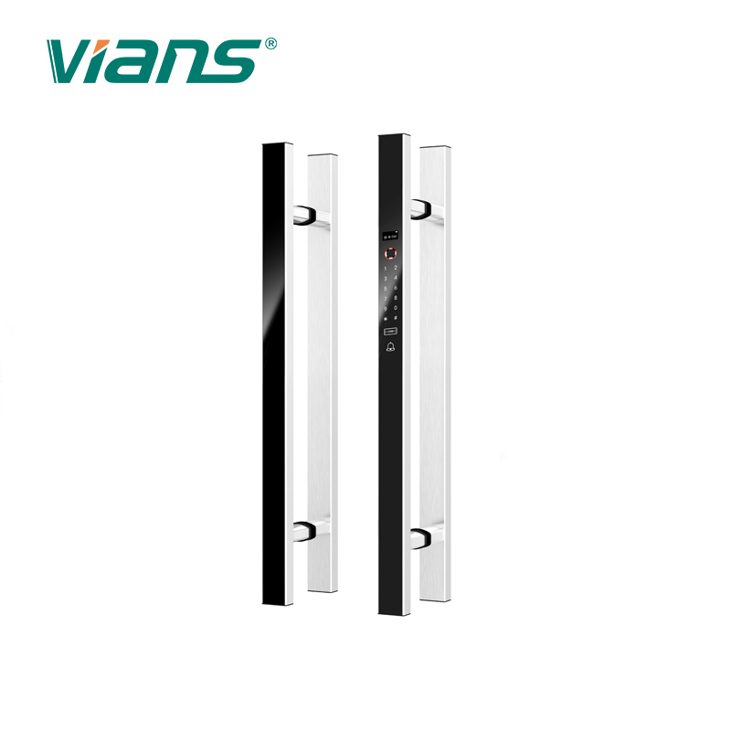 Home Smart Biometric Sliding Glass Door Handle With Key Lock