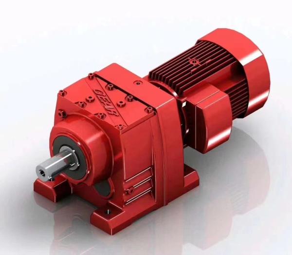 Bevel Helical Geared Motor Speed Reductor With Shaft Red Power Transmission