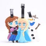 Custom wholesale cartoon soft pvc travel baggage bag/handbag tag/silicon rubber