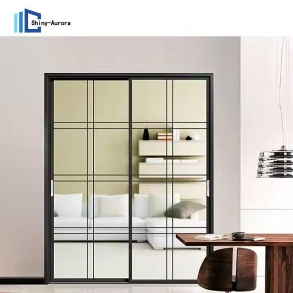 Soundproof Clear Tempered Glass Sliding Glass Doors Bifold Aluminium Profile