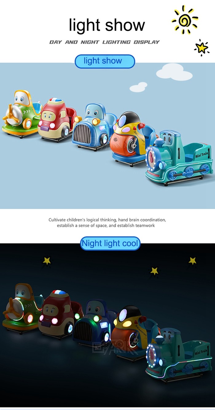 New Square Park Little Blue Train Small Amusement Equipment Battery Car