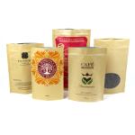 custom stand up coffee packaging kraft paper Pouches zipper bag printing