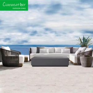 Wholesale Modern Waterproof Solid Wood Sofa Set for Outdoor Villa Leisure Teak Wood Garden Furniture Durable from china suppliers