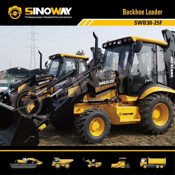 Soil Grading Equipment 4x4 JCB Type Backhoe Loader with Cummins Engine