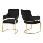 Metal Frame 54x58x84cm European Style Dining Chair 10kg with flannel seat