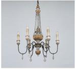 Wood candelabra chandelier Pendant lamp 6 Lights (WH-CI-61)