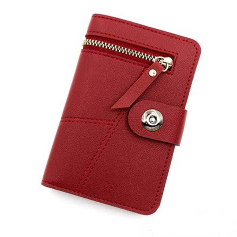 Trendy Women's Daily Life PU Leather ID Window Purse Wallet with Zipper Coin Pocket
