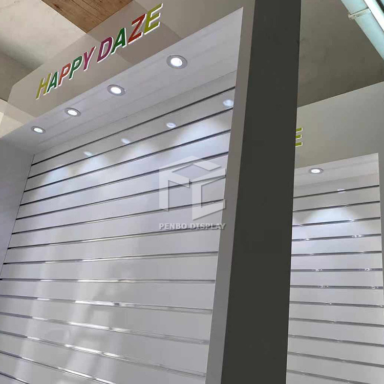 12mm Thick MDF Smoke Shop Furniture Slat Wall Display ODM