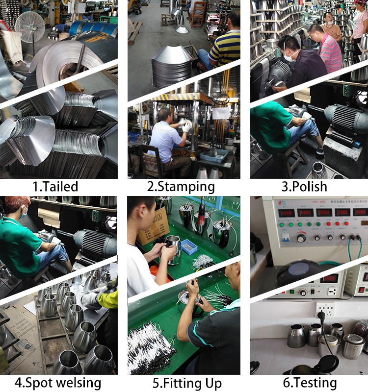 Green Metal Electric Tea Kettle Seamless Welding High Thermal Efficiency