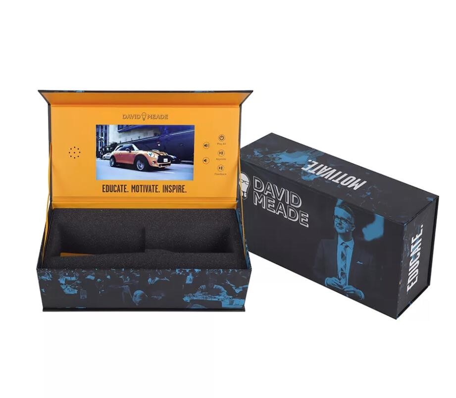 Custom print LCD video direct mailer box, 7 inch screen LCD video box for new product promotion demo