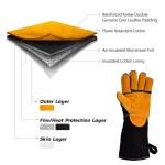 Flome Resistant SAFEYEAR Heat Resistant Welding Gloves For Civil Work EN420