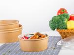 Natural Kraft Grease Resistant Brown Paper Bowls Food Grade 100% Eco - Friendly