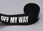 Clothing Custom 20mm Black Polyester Webbing White Logo Screen Printed Labels
