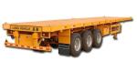 1310mm Wheel Base 3 Axle Flatbed Semi Trailer for Shipping / Carrier of 40 Feet