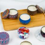 Customized Tin Scented Candle Grass Scented Soy Wax Candles Gift Set