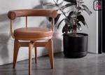 4 Legs Hollowed Back Leather Upholstered Dining Chair