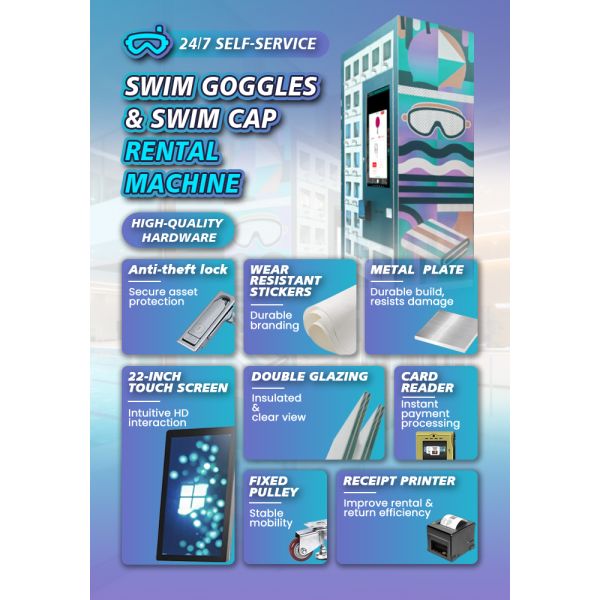 Swimming Supplies Vending Machine for Sales & Rental With Receipt Printer