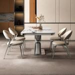 Luxury Stainless Steel Marble Square Dining Room Tables Length 1.8M