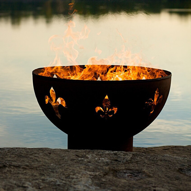 Corten Steel Outdoor Fire Pit Patio Outdoor Fire Pit Garden Fire Bowl Rusty Fire Pit