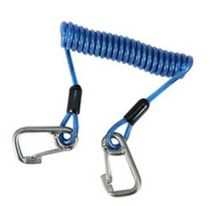 Wholesale Heavy duty blue strong carabiner holder stainless steel wire coiled lanyard for tools safe from china suppliers