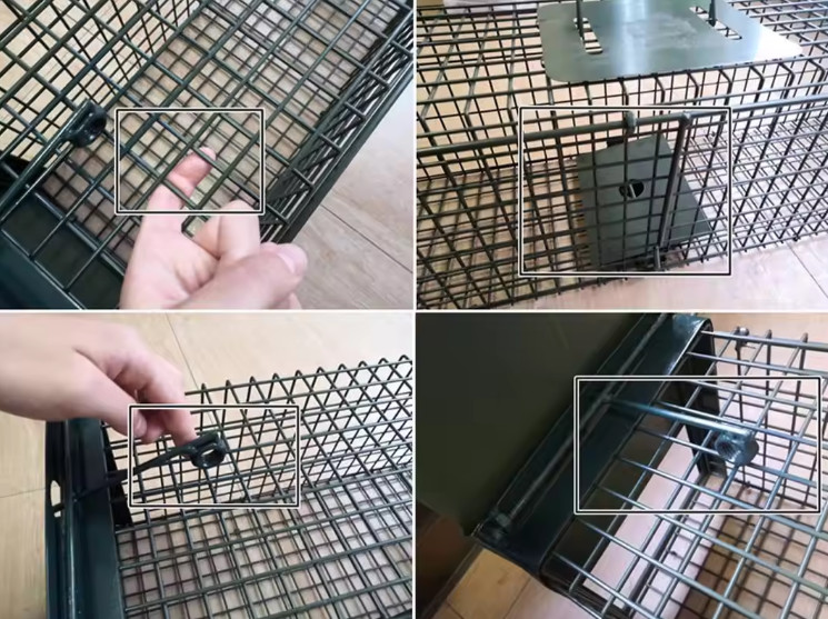 50cm Galvanized Large Cat Trap Cage Catch And Release Humane Animal Cage Trap