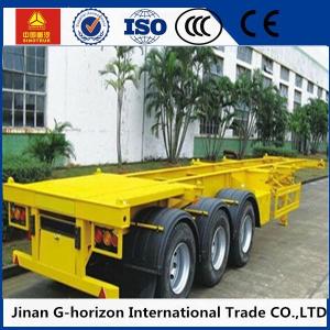 Wholesale 40 Ton Skeleton Container Semi Flat Bed Trailors 3 Axle 12400 * 2500 * 1520mm from china suppliers