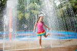 Water Spray Park Rainbow Circle Children Water Playground Colorful water splash