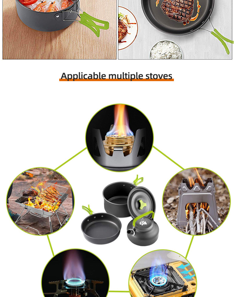 Camping Outdoor Cookware Sets Portable Folding Teapot Set