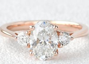 Wholesale 10K Gold Lab Grown Moissanite Ring White Oval Cut 2.1ct Weight 7×9mm shape from china suppliers