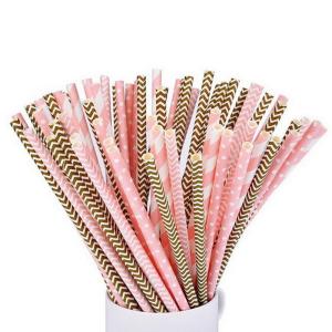 Wholesale Commercial Sturdy Baby Shower Paper Straws BPA Free Assorted Paper Straws from china suppliers