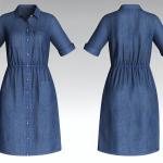 Women Summer Clothing 100 % Cotton Denim Dress