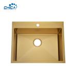 Gold Handmade House Kitchen Sinks Single Bowl SUS304 Stainless Steel Kitchen
