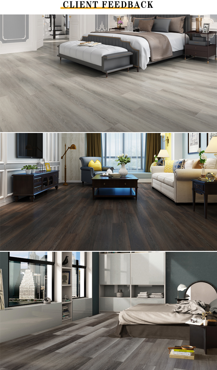 Hotel Wood Flooring Colour Easy to Install 4.0mm Commercial Grooving Veneer Spc Flooring