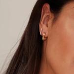 S925 Silver Thick Squared Hoop Freshwater Pearl Drop Earrings OEM