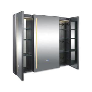Wholesale wholesale Luxury Aluminum Alloy medicine cabinet bathroom smart anti-fog mirror with LED lights storage defogging from china suppliers