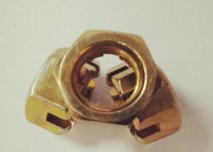 Wholesale Yellow Galvanized Hexagon Slotted Nut , 14mm 1.5 Lug Nuts For Fastening from china suppliers