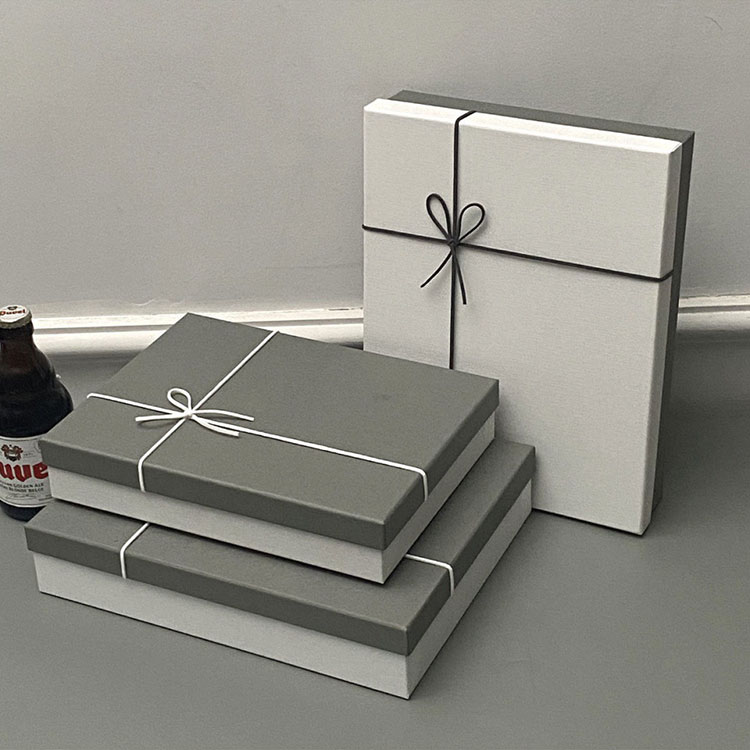 Silk Bowknot Cardboard Paper Gift Box Packaging For Gift Wrapping Custom