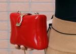Elegant Shell Shape Ladies Red Clutch Bag Camber Acrylic Clutch Handbags
