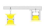 Office LED Linear Pendant Light Customized Length Suspended 3 Years Warranty