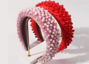 Wholesale Fashion handmade sewn beads girls headbands influencer popular thick sponge Yiwu accessories from china suppliers