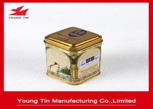Wholesale 0.21 MM Tinplate Square Metal Tea Tins , Color Printed Small Tea Storage Tins from china suppliers
