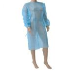 CE Certified Eco Friendly Hospital SMS Disposable Lab Coats with Knitted Collar