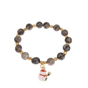 Wholesale Christmas Gift Beaded Stone Bracelet , Green Stretch Cord Beaded Bracelet from china suppliers