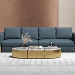 Simple Marble Top Side Tea Center Bell Coffee Table Glass Base