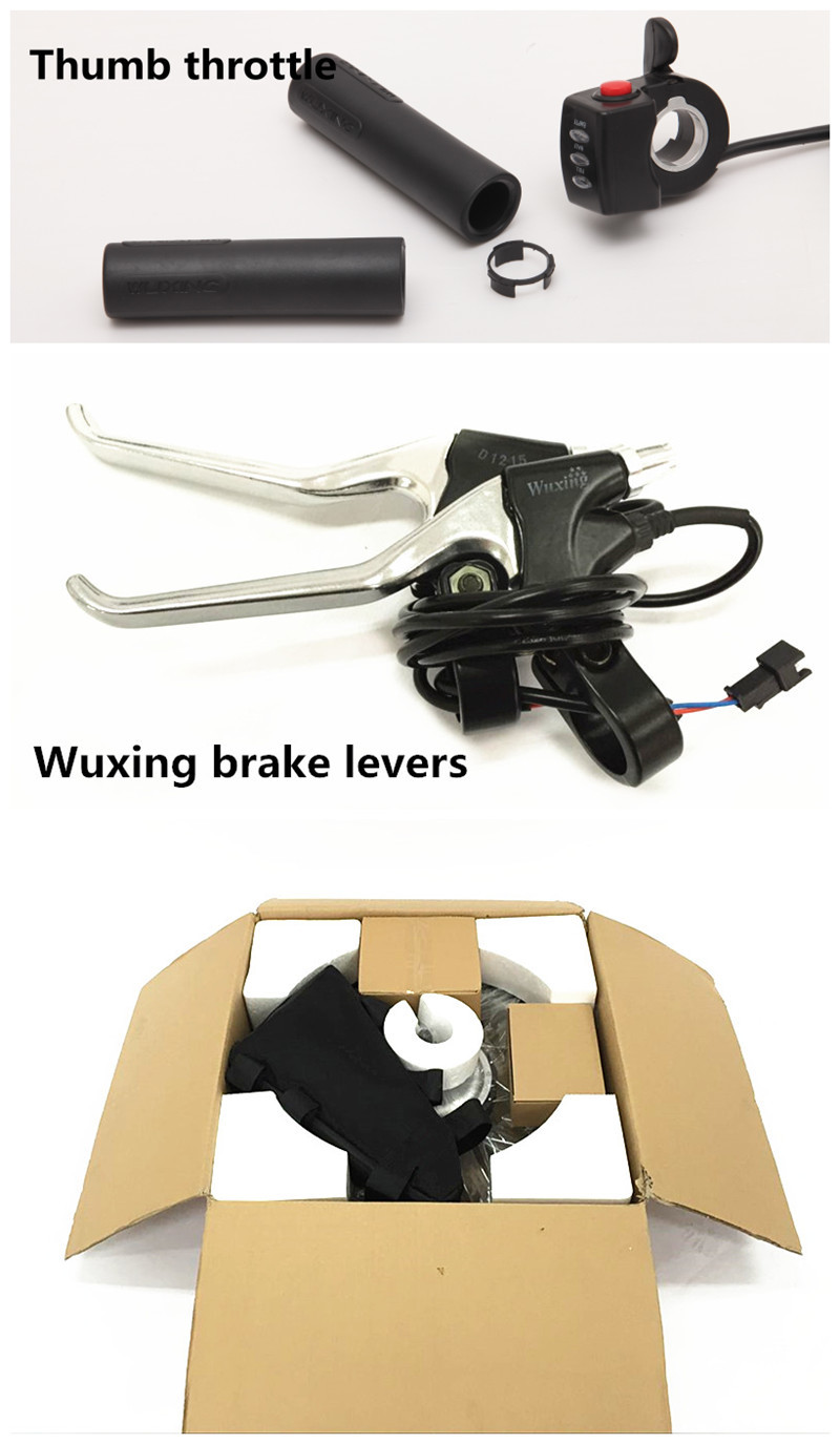 Rear / Front Wheel Electric Mountain Bike Conversion Kit Thumb Throttle Or Twist Throttle