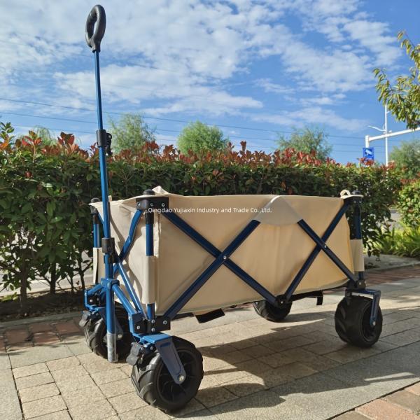 Extended Drawbar Beach Folding Truck Camper PU Wheel Heavy Steel Frame Wide